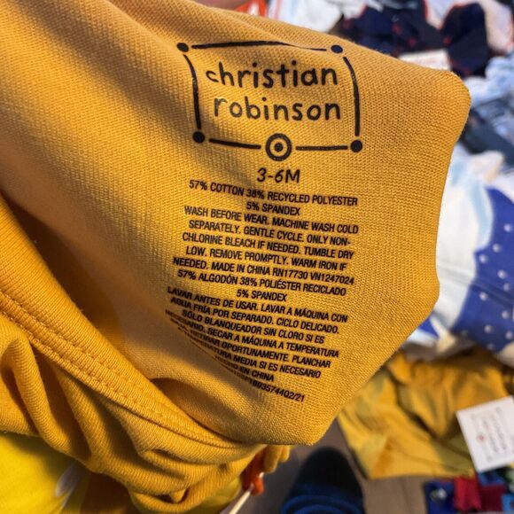 Butterfly Yellow Christian Robinson Tgt NWT  Gender Neutral Bodysuit 3-6 - Picture 3 of 3